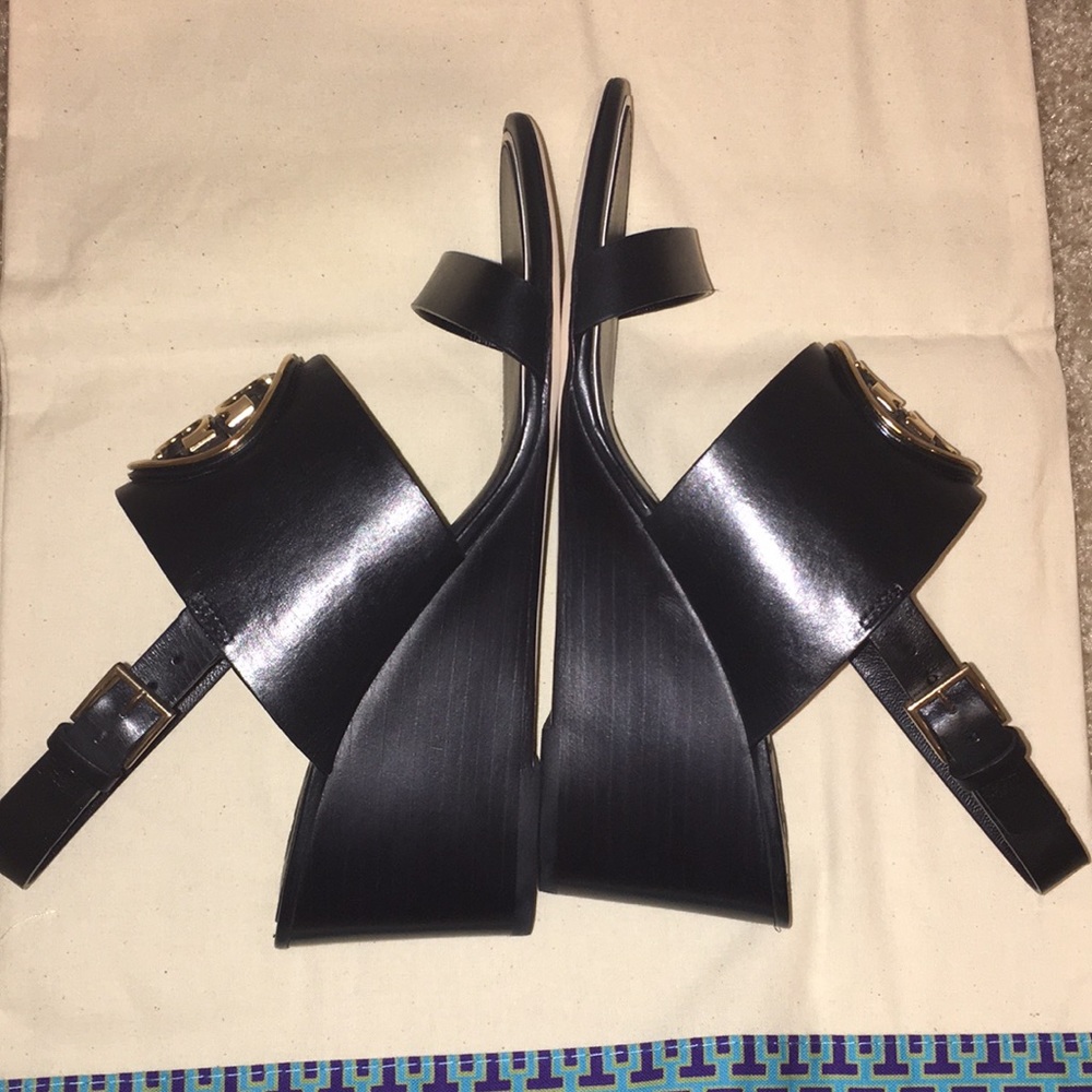 Tory Burch Metal Miller 65MM Wedge Sandal Heel 7.5 - Picture 8 of 12